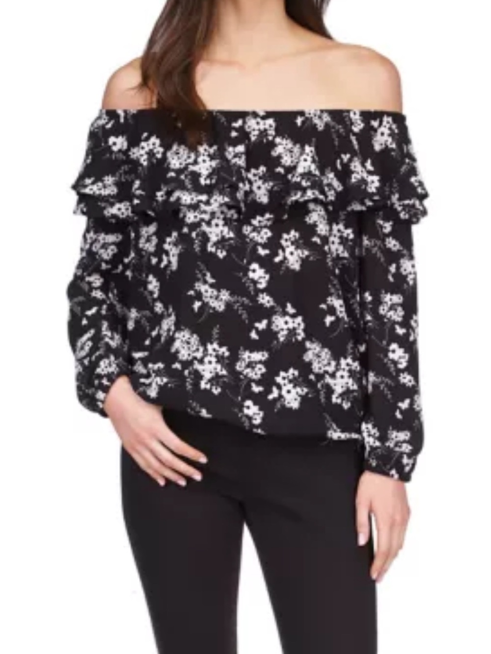 NWT Michael Kors Botanical Ruffle Top - XL